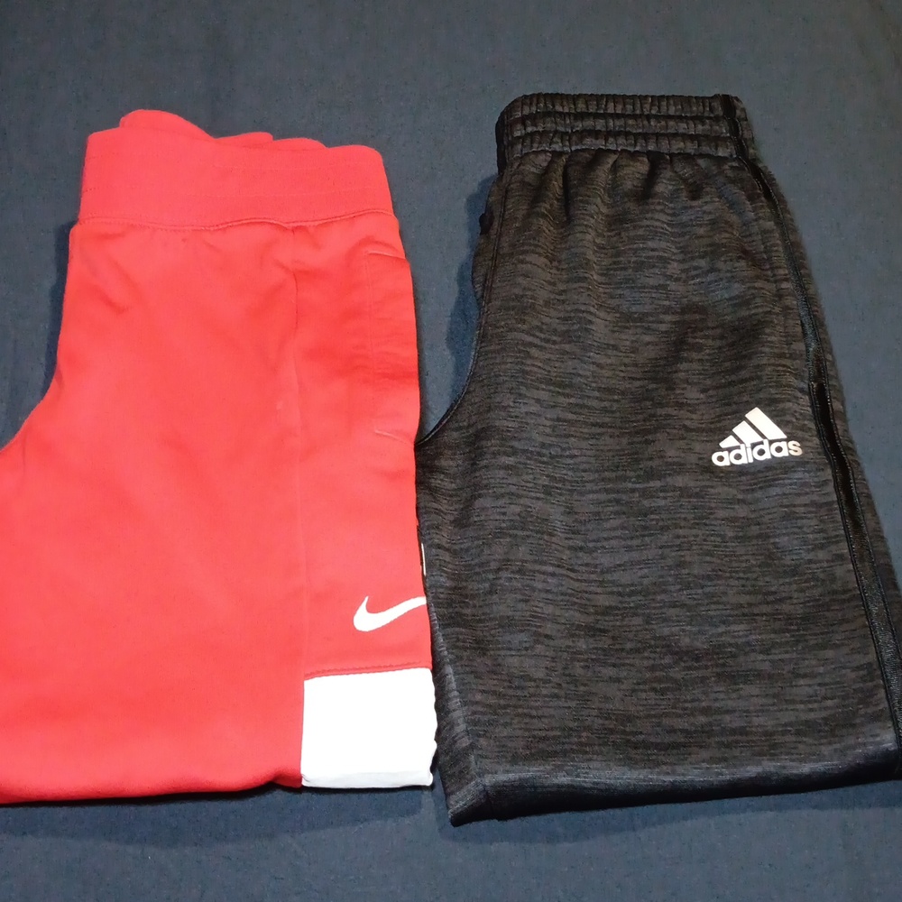 Nike and Adidas Kids Sweatpants Set - Red and Black